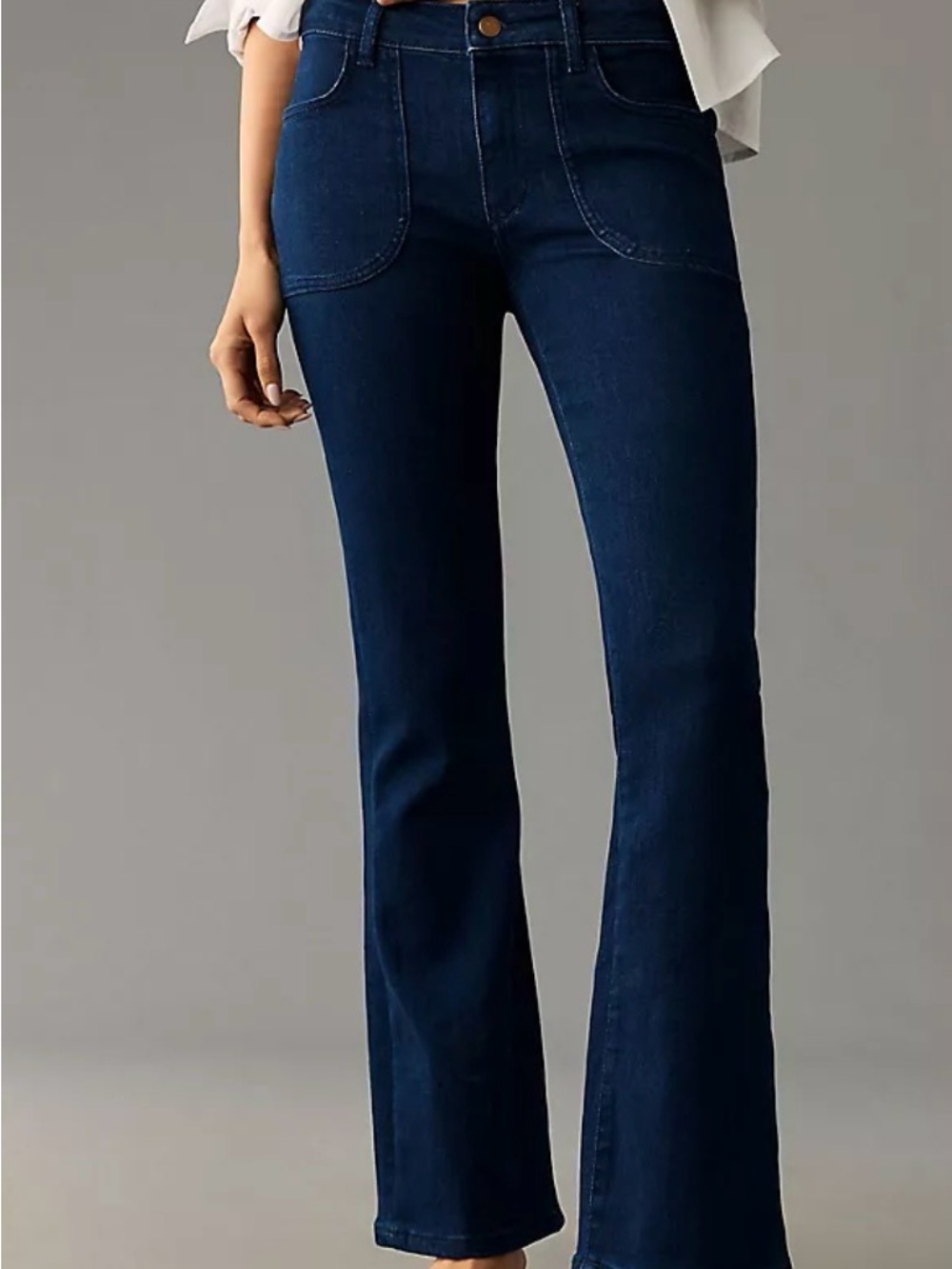 Pilcro Anthropologie Icon Dark Blue Flare low rise bootcut stretch jeans Sz32T